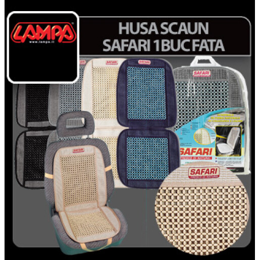 Husa scaun fata Safari cu margele din lemn 1buc - Albastru