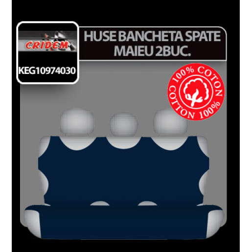 Huse bancheta spate maieu Koszulki 2buc - Albastru inchis