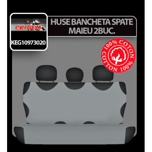 Huse bancheta spate maieu Koszulki 2buc - Gri