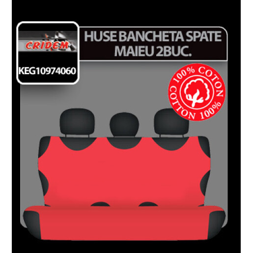 Huse bancheta spate maieu Koszulki 2buc - Rosu