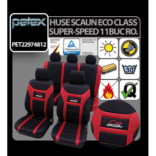 Huse scaun Eco Class Super-Speed set 11buc - Rosu