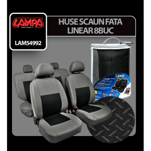 Huse scaun Linear set 8buc jacquard high-quality - Gri