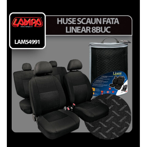 Huse scaun Linear set 8buc jacquard high-quality - Negru