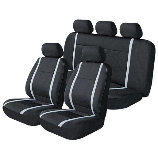 Huse scaun Venezia 9buc Filson - Gri/Negru