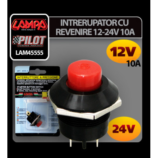 Intrerupator cu revenire 12V-24V 10A