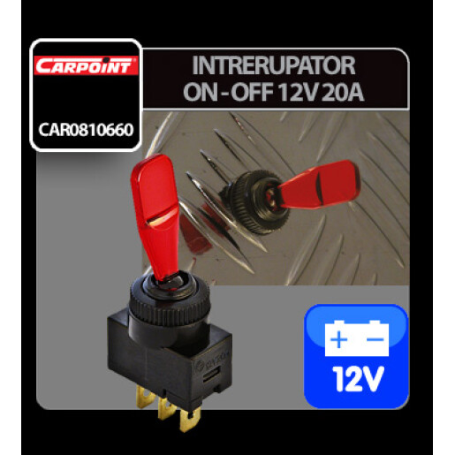 Intrerupator On-Off 12V 20A - Rosu