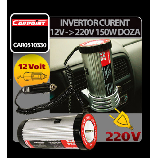 Invertor curent de la 12V la 220V 150W tip doza Carpoint
