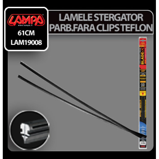 Lamele sterg parb cu clips Blade-X Plus - 61cm - 6,5mm - 2buc