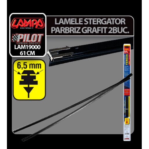 Lamele sterg parb cu clips Tergix Plus - 61cm - 6,5mm - 2buc