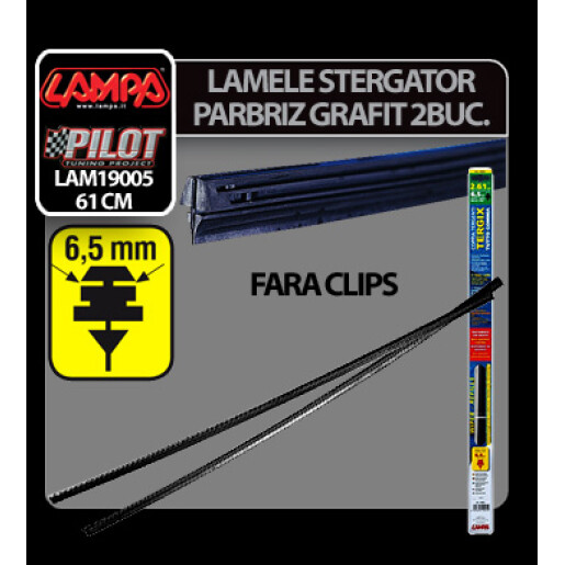 Lamele sterg parb fara clips Tergix - 61cm - 6,5mm - 2buc