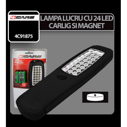 Lampa de lucru cu 24 LED-uri si magnet 4Cars