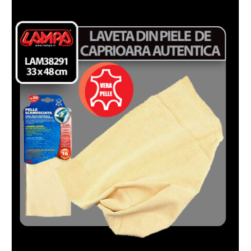 Laveta din piele de caprioara autentica 33x48cm