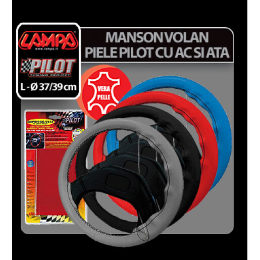 Manson volan piele Pilot - Lampa - L - Ø 37-39cm - Negru