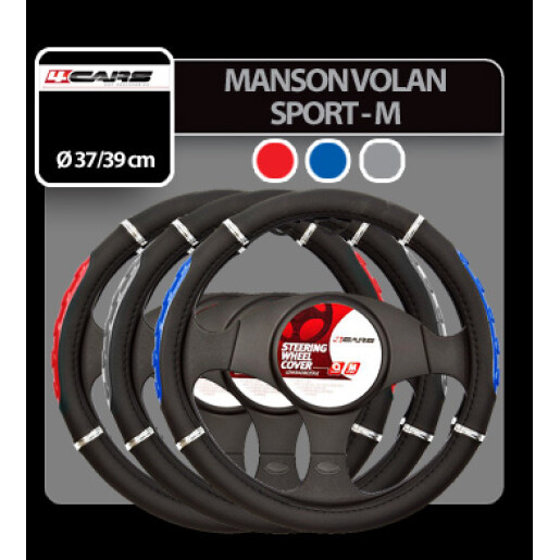 Manson volan Sport - Ø 37-39cm - Negru/Rosu