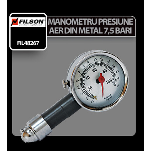 Manometru presiune aer din metal 7,5Bar Filson