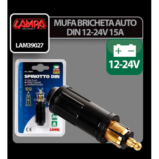 Mufa bricheta auto DIN - 12/24V 15A