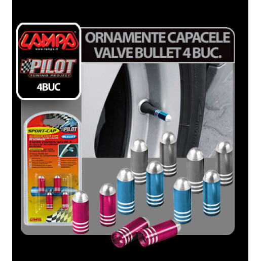 Ornamente capacele valve Bullet 4buc - Titan