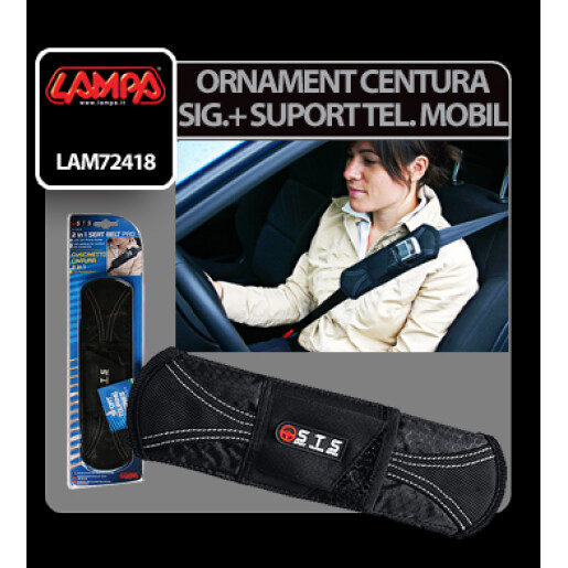 Ornament centura siguranta cu suport telefon 2 in 1