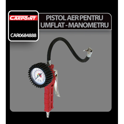 Pistol aer pentru umflat cu manometru profesional Carpoint