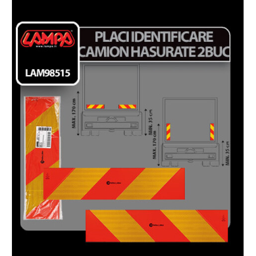 Placi identificare vehicule grele-lungi (dungi) 2buc Lampa