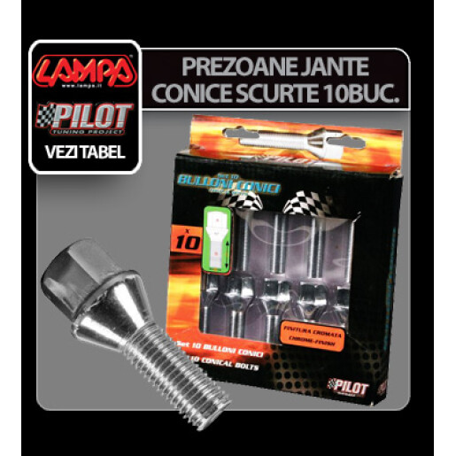 Prezoane jante conice scurte 10buc - CC2