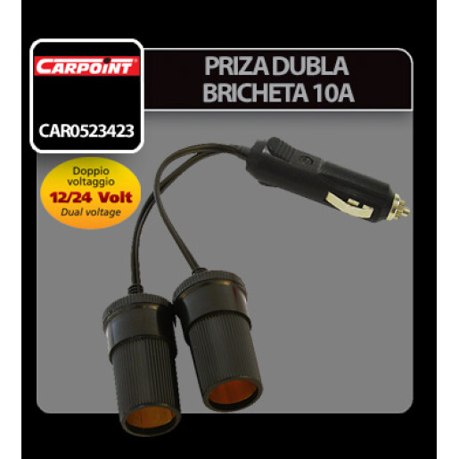 Priza dubla bricheta 12-24V 10A Carpoint