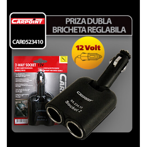Priza dubla bricheta reglabila 12V 5A Carpoint