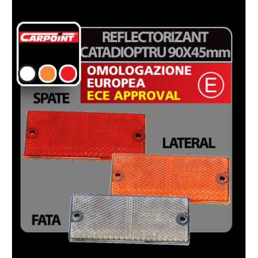 Reflectorizant catadioptru 90x40mm 1buc - Alb