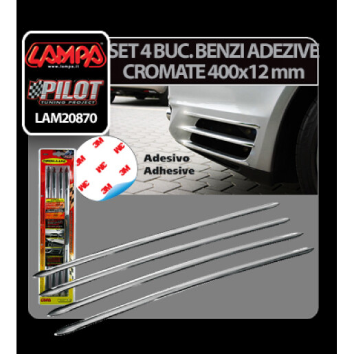Set 4buc. benzi adezive cromate - 400x12mm