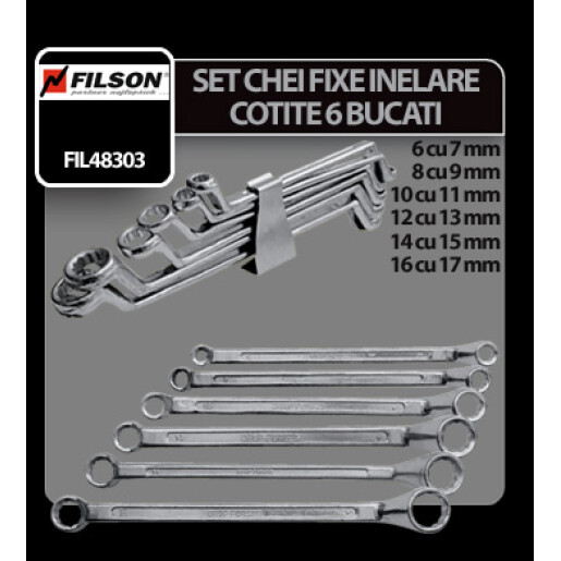 Set chei fixe inelare cotite 6buc Filson