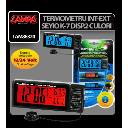 Termometru int-ext Seyio K-7 doua culori