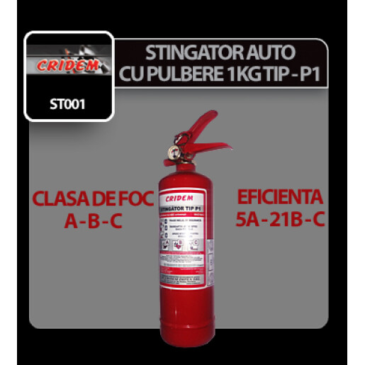 Stingator auto cu pulbere 1kg Tip P1 Cridem