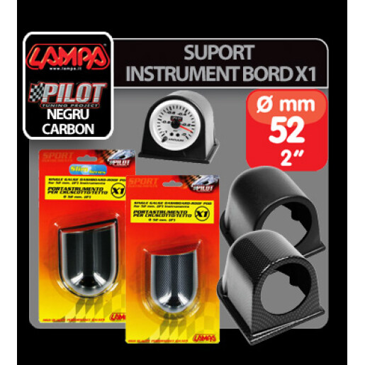 Suport instrument bord X1 (52mm) - Negru