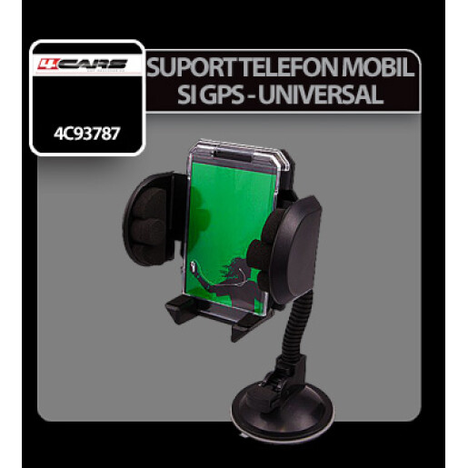Suport telefon mobil si GPS universal negru 4Cars