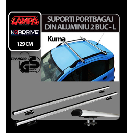 Suporti portbagaj complet Kuma din aluminiu, 2buc -L - 129cm