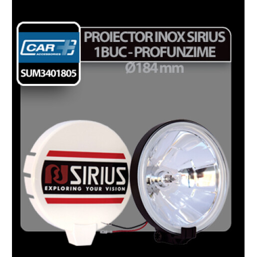 Proiector inox Sirius rotund Car Plus 1buc - Alb - Ø184mm