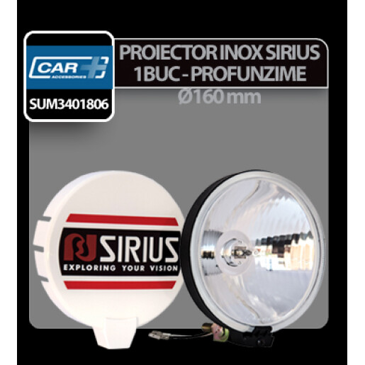 Proiector inox Sirius rotund Car Plus 1buc - Alb - Ø160mm