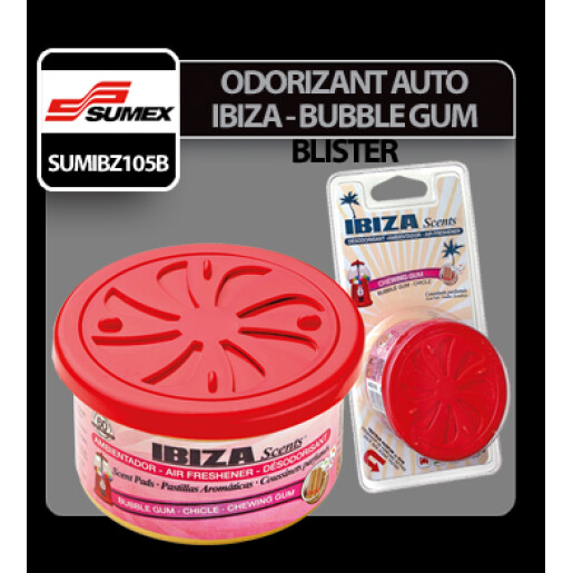 Odorizant auto Ibiza scents - Blister - Bubble gum