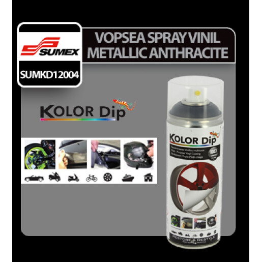 Vopsea spray cauciucata Kolor Dip 400ml - Metallic anthracite