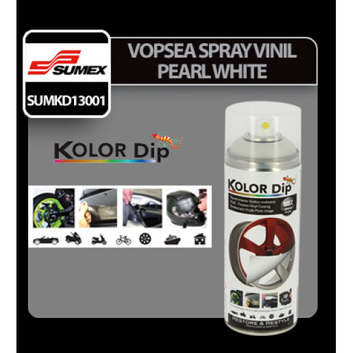 Vopsea spray cauciucata Kolor Dip 400ml - Pearl white