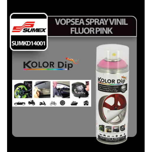 Vopsea spray cauciucata Kolor Dip 400ml - Fluor pink