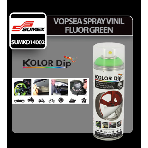 Vopsea spray cauciucata Kolor Dip 400ml - Fluor green