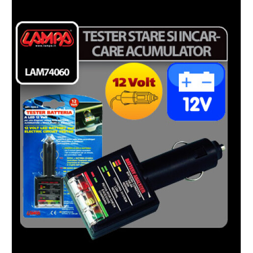 Tester stare si incarcare acumulator Lampa 12V