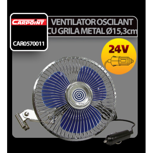 Ventilator oscilant cu grila metal Carpoint 24V