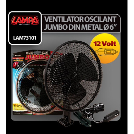 Ventilator oscilant Jumbo Ø6” din metal 12V