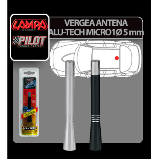 Vergea antena Alu-Tech Micro 1 - Ø 5mm - Negru