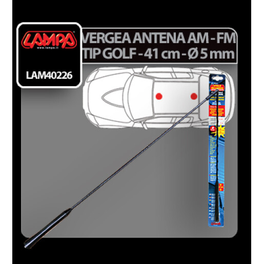 Vergea antena tip Golf (AM/FM) Lampa - 41cm - Ø 5mm
