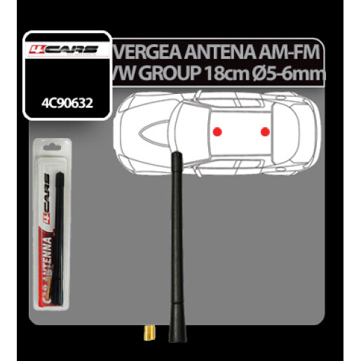 Vergea antena VW group (AM/FM) 4Cars - 18cm - Ø 5-6mm