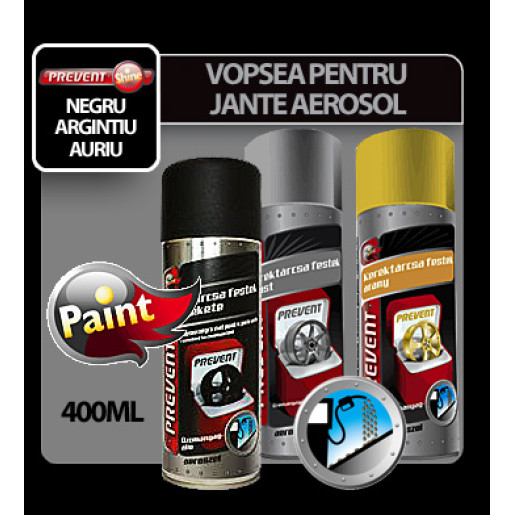 Vopsea pentru jante rezistenta la combustibili aerosol Prevent 400ml - Argintiu