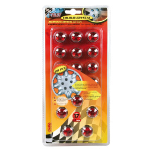 Ornamente prezoane crystal 20buc - Hex 17mm - Rosu